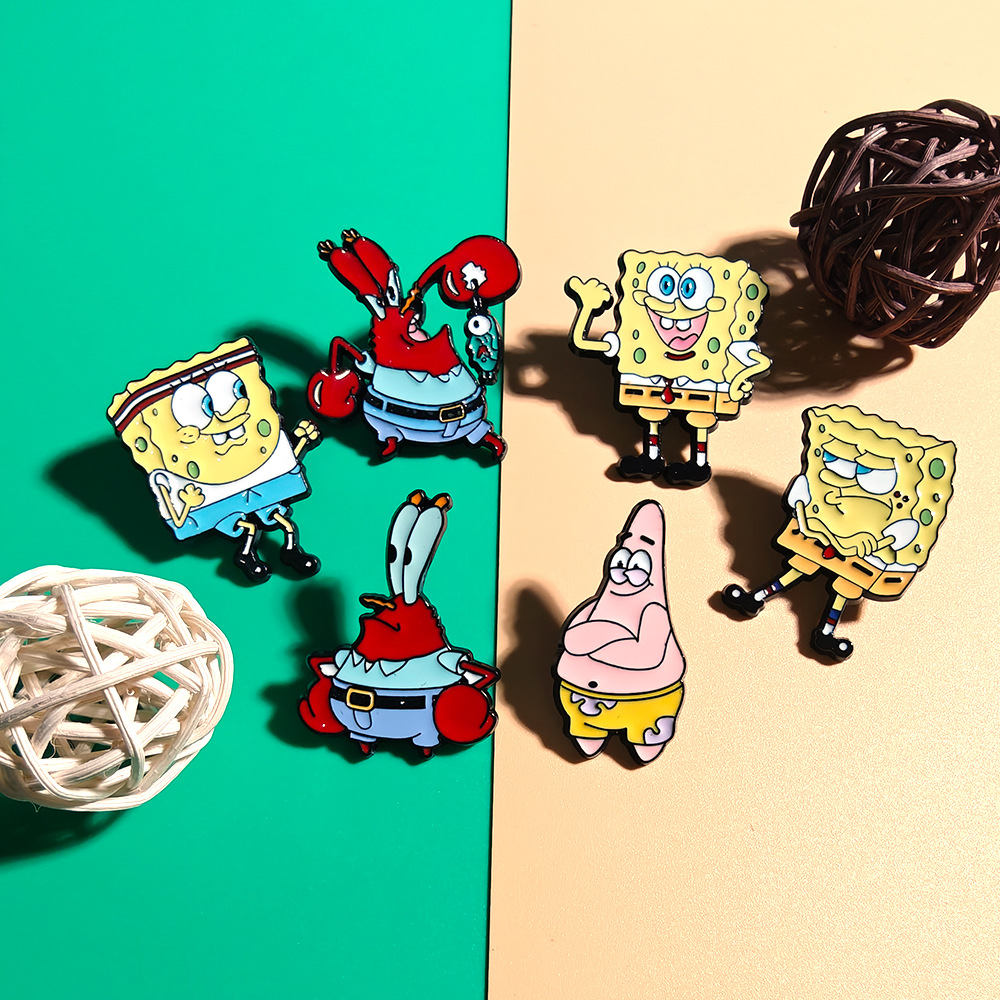 Набор из 6 брошей с Губкой Боб – обзор и цена Enamel Pin Set